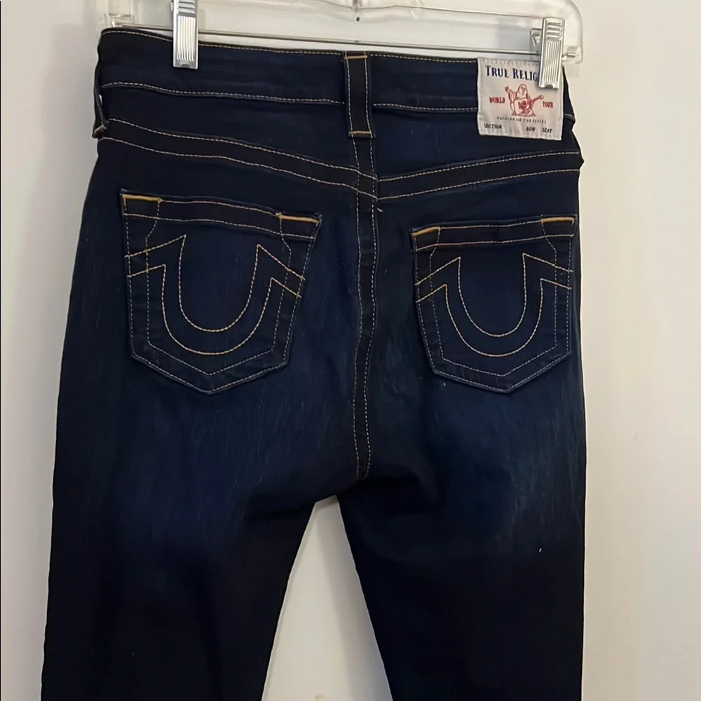 True Religion Blue Jennie Curvt Mid-rise Skinny Jeans Stretchy Fit